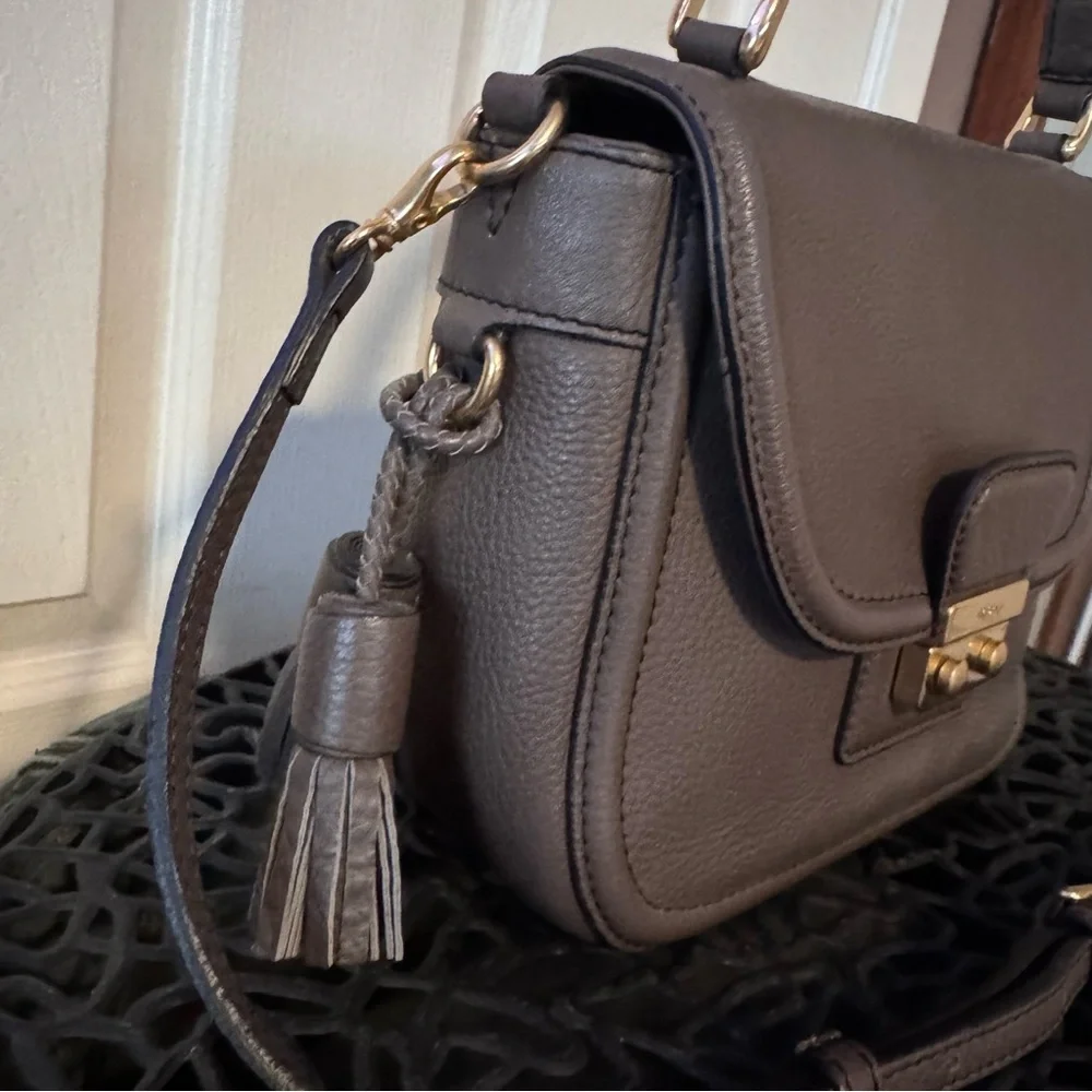 Paul Stuart Pebbled Leather Top Handle Mini Satchel – Espresso Brown - Picture 2 of 10